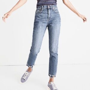 Madewell high waisted high rise slim crop boyjean denim cropped skinny jeans